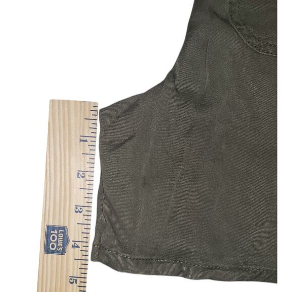 Knox Rose Boho Cargo Shorts M – Floral Embroidery Army Green Relaxed Fit Rayon - Picture 6 of 7